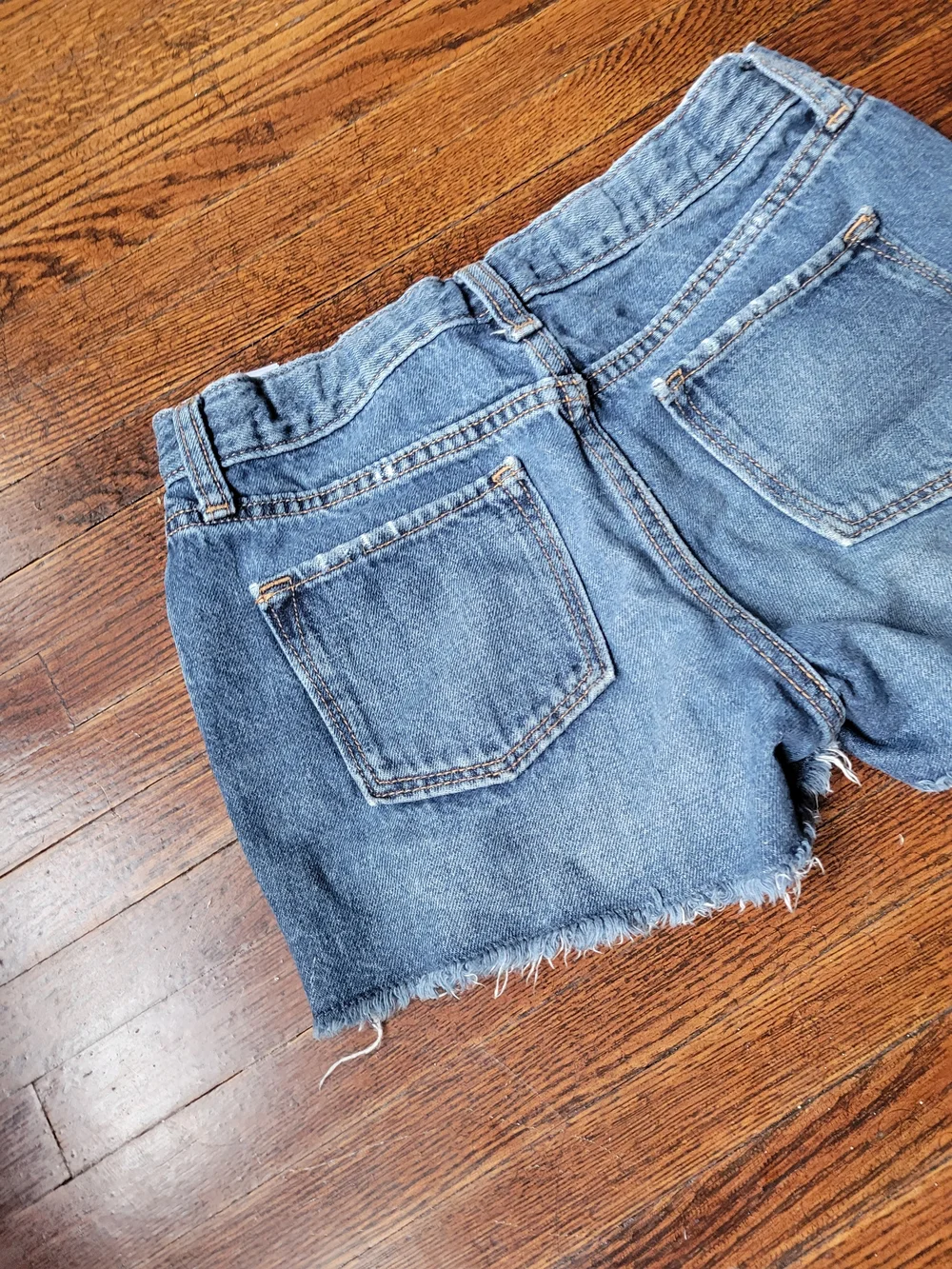 Old Navy Girls Denim Cut-Off Shorts Size 12 Cotton Adjustable Waist Distressed